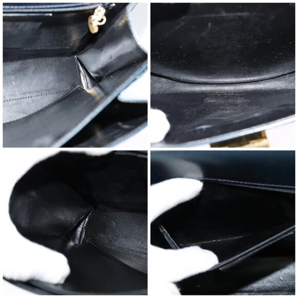 Salvatore Ferragamo Gancini Hand Bag Leather 2way Black Gold - Picture 15 of 16